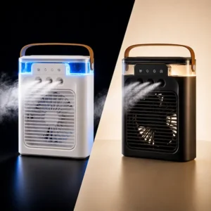 Hordozható mini léghűtő ventilátor párásító aromaterápiás 7 színű LED
